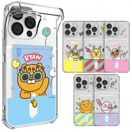 [S2B] Kakao Friends Happy Moment Party Transparent Bulletproof Card case _Kakao Friends' character, Soft jelly phone bumper _ Made in Korea