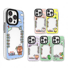 [S2B] Line Friends Minini Frame Transparent Line Case _ A convenient design and charge wirelessly, iPhone _ Made in Korea
