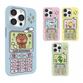 [S2B] Line Friends Minini Retro Phone Slim Case_  A convenient design and charge wirelessly For Galaxy  _ Made in Korea