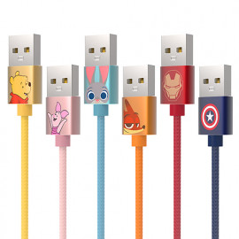 [S2B] Marvel Character Charging Cable Rope Type 8Pin Captain America _  iPhone, Samsung Galaxy, Smartphone Phone, Tablet