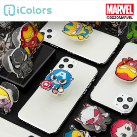 [S2B] MARVEL Mini Jelly Grip Holder _ Iron Man Captain America, Pop Grip, Smartphone Stand Grip Holder, Compatible with All Smartphone Cases, iPhone, Samsung Galaxy, Tablet