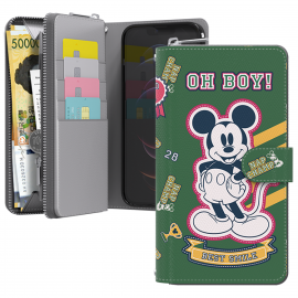 [S2B] Disney Mickey Barsity Strong Durable Saffiano Fabric Material Zipper Galaxy Diary Case_Made in KOREA