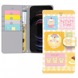 [S2B] Just4U Minimal Dessert Thin Diary Case for iPhone _ Able to store bills and cards,  Full Body Protective Cover _  Made in Korea