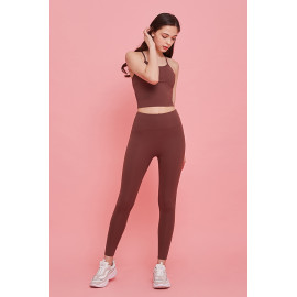 [Supplex] CLWP9101 No-Fold Support V-Up Leggings Brown, Yoga Pants, Workout Pants For Women _ Made in KOREA