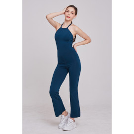[Cielcoco] CLWT6004 All-In-One Boots-cut Suit Forest Blue, Workout Wear, Leggings, Gym Wear, Workout Pants For Women _ Made in KOREA