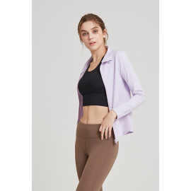 [Cielcoco] CLWJ5009 Classic Ribbed Line Jacket lavender, Sweatshirt, Sportswear, Jogging Clothes, Outerwear, Jacket For Women _ Made in KOREA