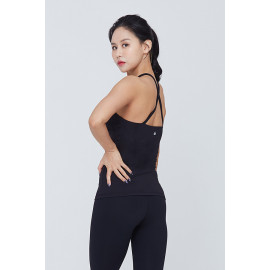 [Surpplex] CLWT2068 Spider Web Long Top Black, Gym wear,Tank Top, Sportswear, Jogging Clothes, T-shirts, Fashion Sportswear, Casual tops For Women _ Made in KOREA