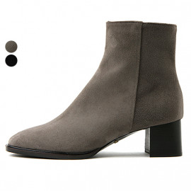 [KUHEE] Ankle_6773 5cm Stable _ Zipper Ankle Boot for Women with Comfort, Girl's Fashion Shoes, High Heels, Bootie Ankle Boot, Handmade, Suede _ Made in Korea