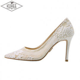 KUHEE] Lace Pumps 6,7,8,9cm (7012-wh)
