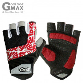 [BY_Glove] GMS10049 Gmax Net Cycle Half Finger Gloves, Mesh Material Absorbs Sweat, Strengthens Ventilation and Reduces Shock with chamois and rubber cushions_Red