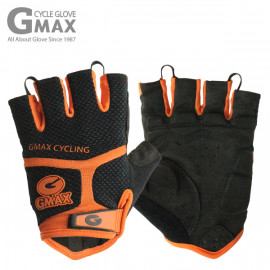 [BY_Glove] GMS10050 Gmax Wild Cycle Half Finger Gloves, Mesh Material Absorbs Sweat, Strengthens Ventilation and Reduces Shock with chamois and rubber cushions_Orange