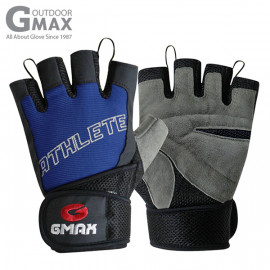 [BY_Glove] GMS10070 Athlete Fitness Natural Goat Leather Gloves, Functional Sandwich Mesh, Foam Pad, Fitness Gloves_Blue